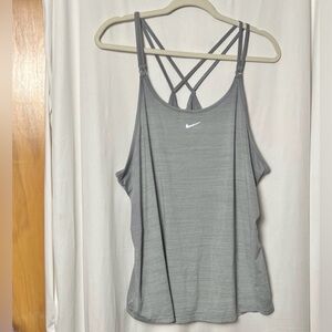 Nike Women's Dri Fit Slim Fit Gray Strappy Tank Top Size XXL